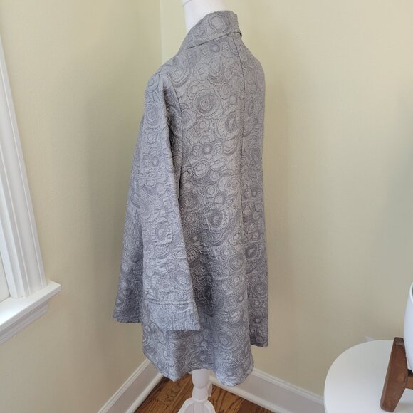 Moonlight Y&S Textured Silver Gray Oversized 3/4 Sleeve Jacket Women's Size S - Picture 5 of 13